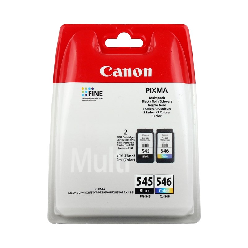 Canon PG-545BK+ CL-546 Orjinal Kartuş (2'li Paket) (MG2450-MG2550)