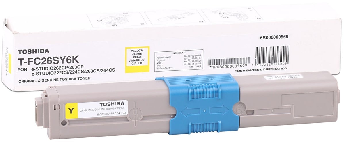 Toshiba T-FC26EY Orjinal Sarı Toner E-Studio 262CP-222CS-223C-263CS-264CS(6K)