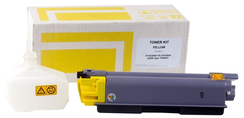 Kyocera Mita TK-580 SMART Sarı Toner FS-C5150dn-P6021Cdn (1T02KTANL0) (2.8K)