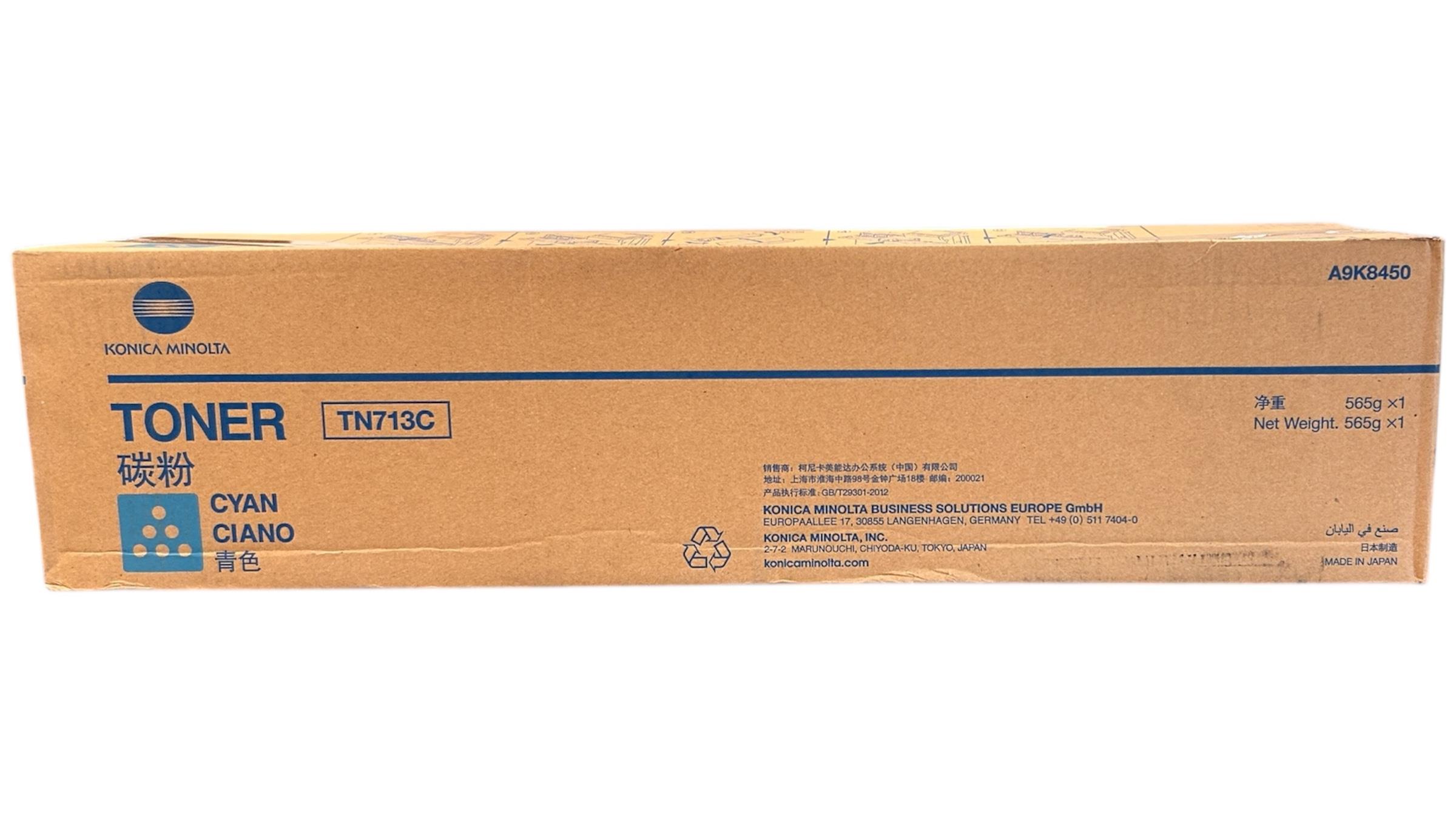 Minolta TN-713 Orjinal Mavi Toner Bizhub C-659  C-759 A9K8450