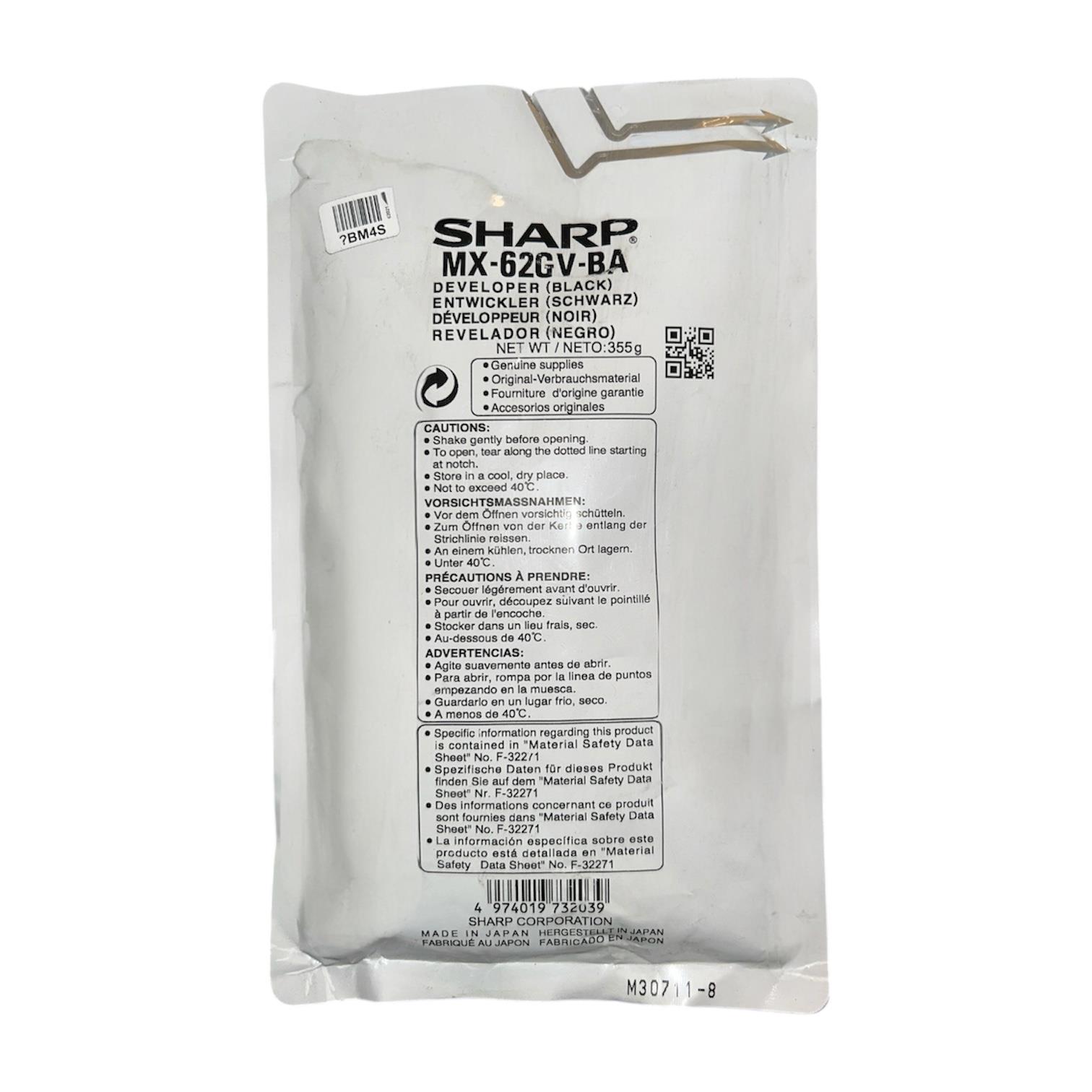 Sharp MX-62GV-BA Orijinal Siyah Developer  MX-6240N MX-7040N