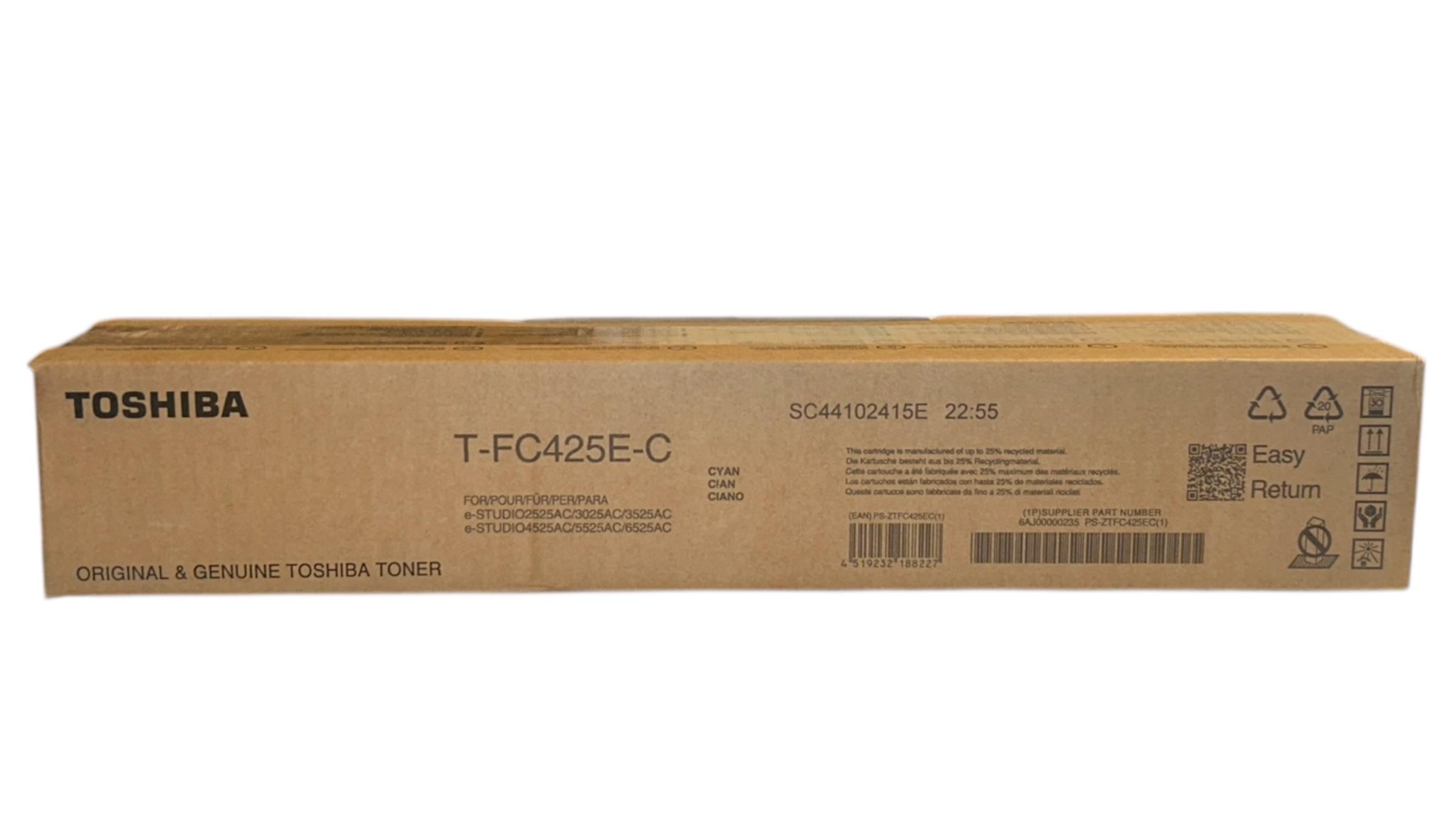 Toshiba T-FC425E-C Orijinal Mavi Toner E-Studio 2020AC 2520AC 2525 3025 4525AC