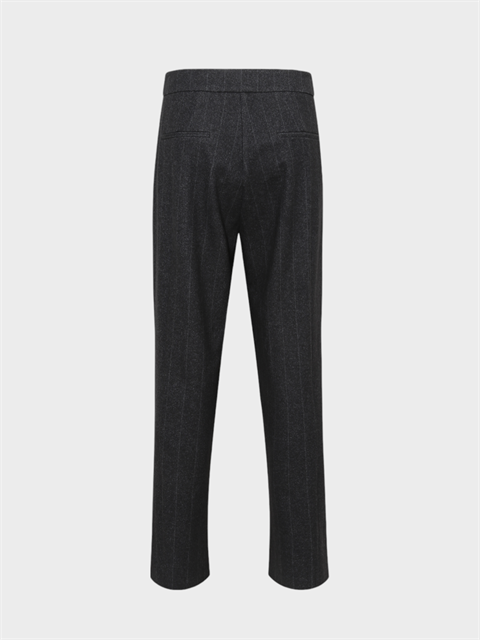 Pileli Rahat Kesim Pantolon - Füme