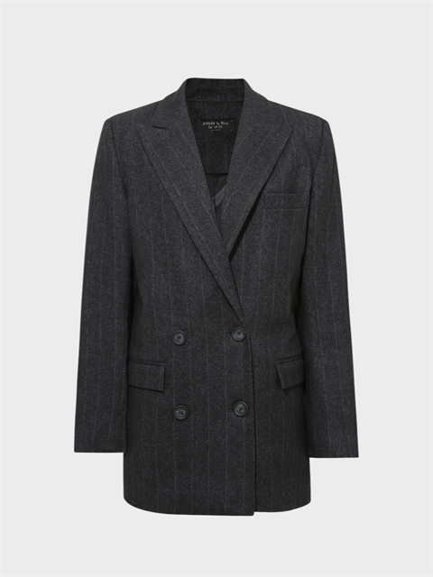 Vatkalı Blazer Ceket - Füme