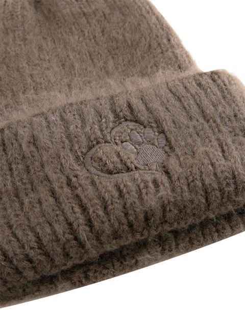 Nakış Detaylı Fitilli Triko Bere - Haki