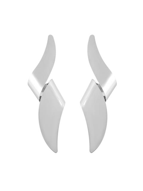 Kıvrımlı Sallantı Küpe - Silver