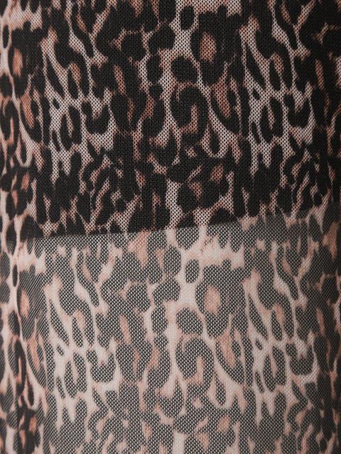 Beli Lastikli Salaş Dökümlü Pantolon - Leopar Desenli