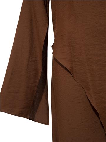 Anvelop Rahat Kesim Elbise - Kahve