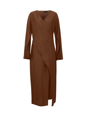 Anvelop Rahat Kesim Elbise - Kahve