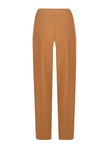 Beli Lastikli Bol Paça Krep Pantolon - Camel