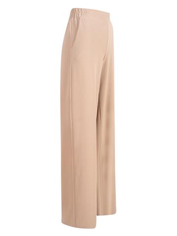 Beli Lastikli Bol Paça Krep Pantolon - Bej