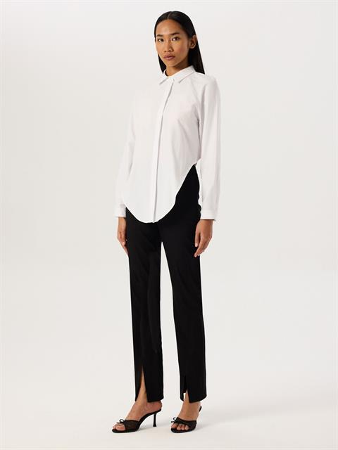 Asymmetric Cut Buttoned Shirt - White