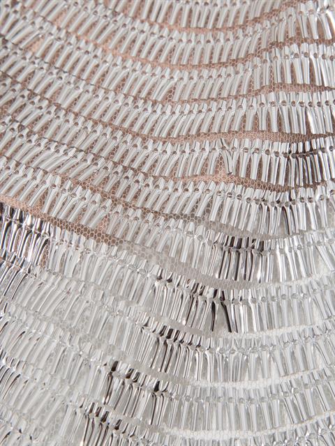 Askılı Boru Pullu Kısa Crop Şık Bluz - Gümüş