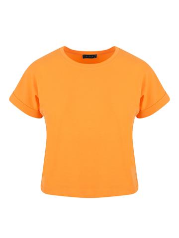 Bisiklet Yaka Basic T-Shirt - Turuncu