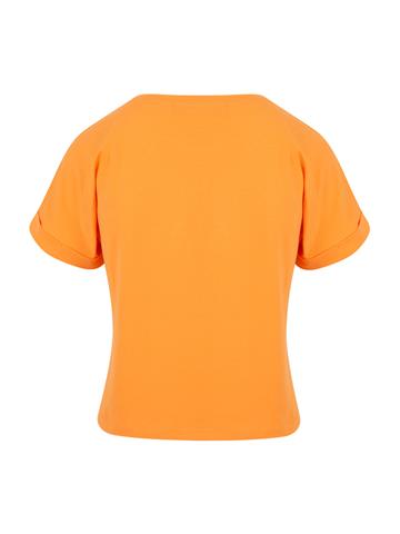 Bisiklet Yaka Basic T-Shirt - Turuncu