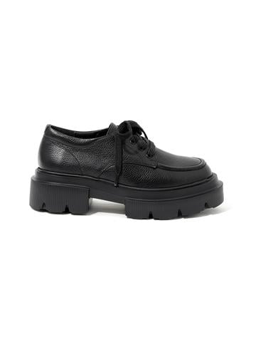 Bağcıklı Deri Loafer - Siyah