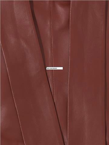 Bel Detaylı Deri Etek - Bordo