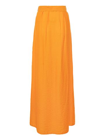 Beli Lastikli Kuşaklı Önden Çift Yırtmaçlı Etek - Sarı