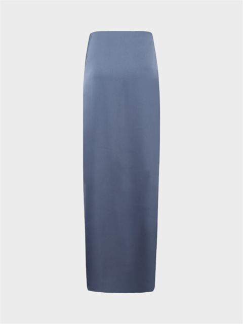 Beli Lastikli Maxi Boy Saten Etek - Mavi
