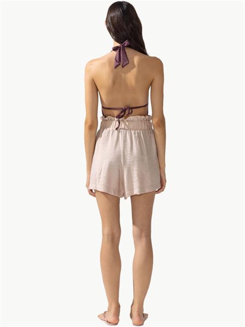 Beli Lastikli Rahat Kesim Şort - Bej