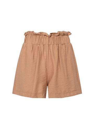 Beli Lastikli Rahat Kesim Şort - Camel
