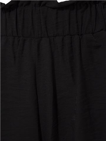 Beli Lastikli Rahat Kesim Şort - Siyah