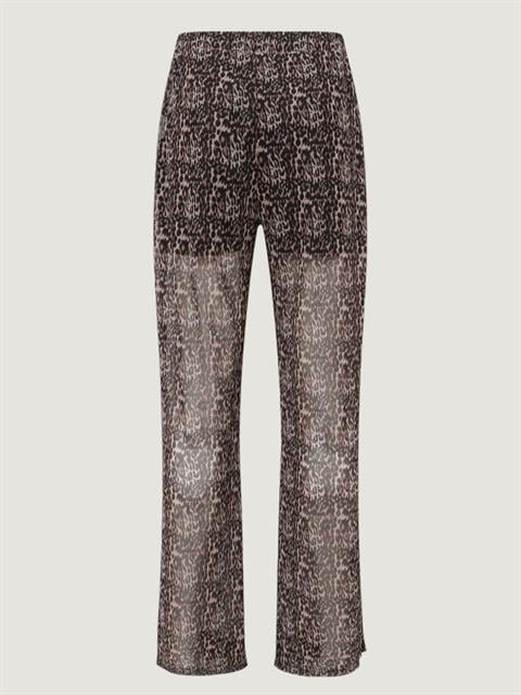 Beli Lastikli Salaş Dökümlü Pantolon - Leopar Desenli