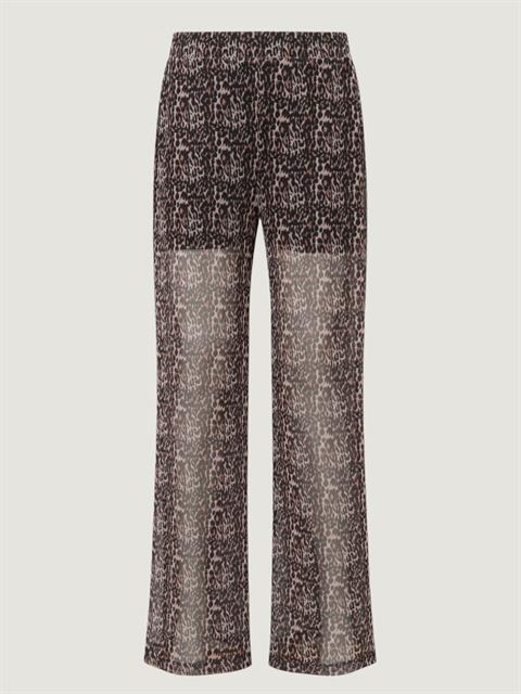 Elastic Waist Loose Draped Pants - Leopard Print