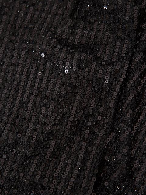 Boncuklu ve Payetli İspanyol Paça Pantolon - Siyah