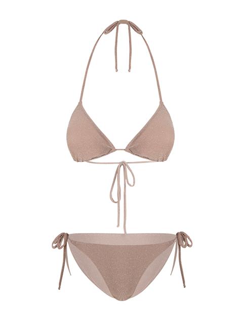 Bronz Üçgen Bikini Takımı - Kahve