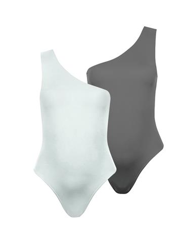 Çift Yön Tek Omuz Mayo - Gri