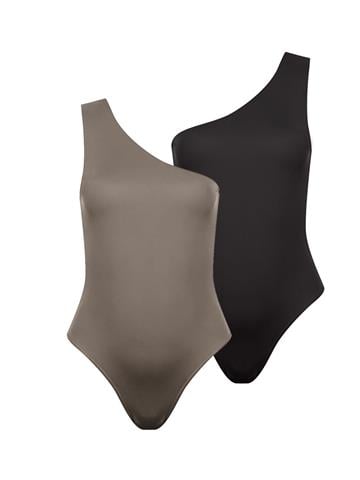 Çift Yön Tek Omuz Mayo - Siyah