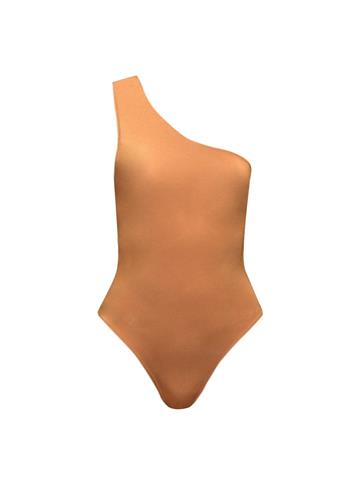 Çift Yön Tek Omuz Mayo - Taba