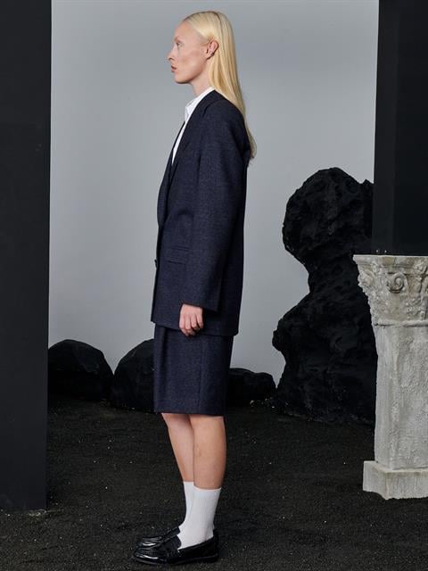 Çizgili Bermuda Şort - Lacivert