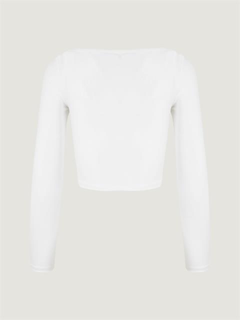 Cut Out Detaylı Uzun Kollu Body - Ekru
