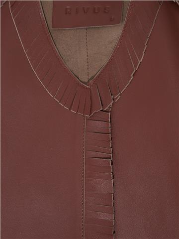 Deri Crop Top - Bordo