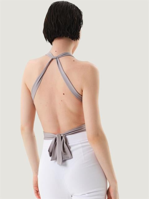 Derin Dekolteli İkonik Body - Gri