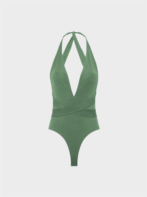 Derin Dekolteli İkonik Body - Haki