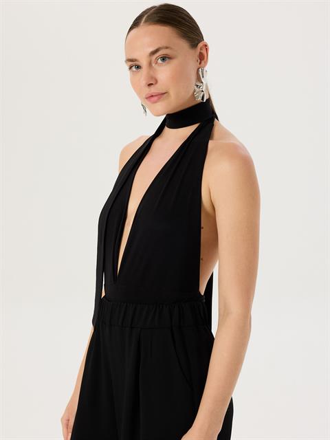 Derin Dekolteli İkonik Body - Siyah