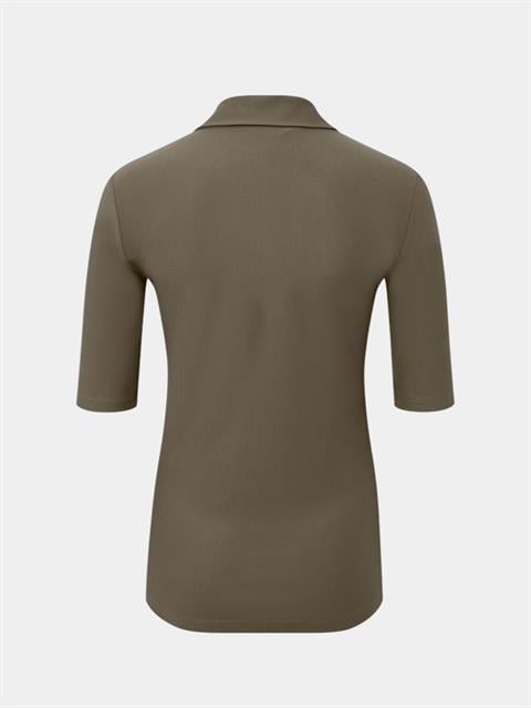 Düğmeli Polo Yaka T-shirt - Haki