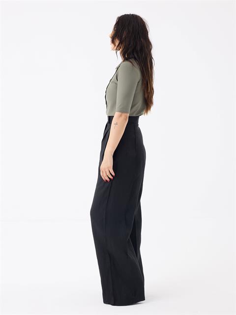 Düğmeli Polo Yaka T-shirt - Haki