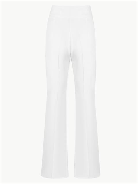 Gizli Fermuarlı Bol Paça Pantolon - Ekru