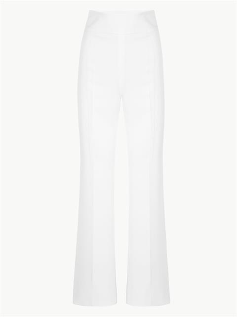 Gizli Fermuarlı Bol Paça Pantolon - Ekru