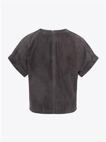 Güderi Sıfır Yaka T-Shırt - Antrasit