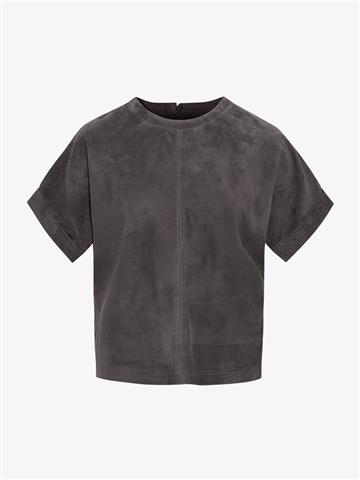 Güderi Sıfır Yaka T-Shırt - Antrasit