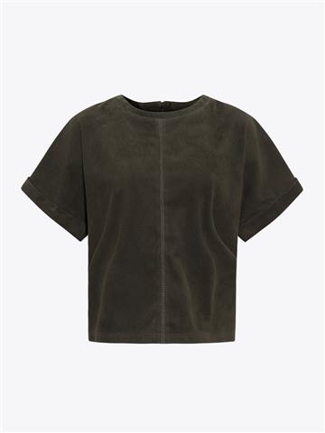 Güderi Sıfır Yaka T-Shırt - Haki