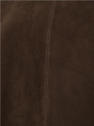 Güderi Sıfır Yaka T-Shırt - Kahve