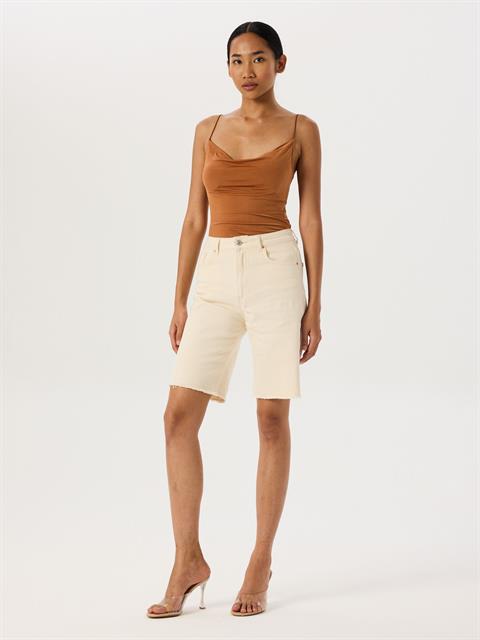 İp Askılı Degaje Yaka Body - Taba