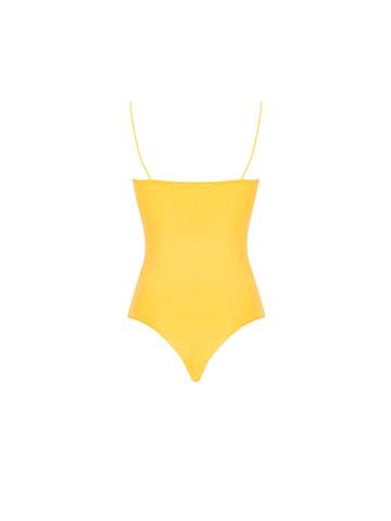 İp Askılı Degaje Yaka Body - Sarı