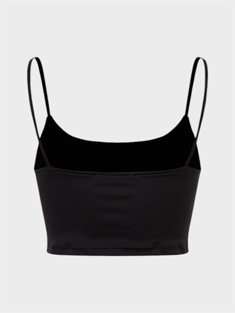 İp Askılı Yuvarlak Yakalı Crop  Body- Siyah